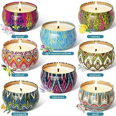 HOONOUIT 8 Piezas Regalo de Velas Perfumadas,Velas Aromaticas,Cera de Soja Natural,Aromaterapia Decoración para Relajación Fiesta Boda Baño Yoga Cumpleaños Navidad Día de San Valentín
