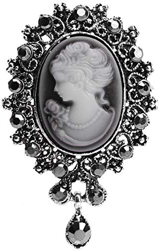 Xuniu Broche de Moda, Vintage Camafeo Estilo Victoriano Broche Pin para el Banquete de Boda de Las Mujeres de Plata
