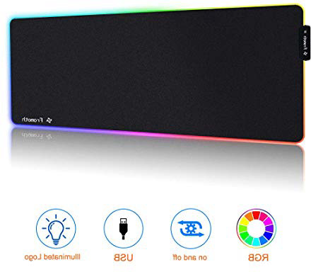 YONSY RGB Alfombrilla Raton Ordenador Gaming,Mousepad Gaming Base de Goma Antideslizante, Alfombrilla de Teclado para Ordenador PC Gamers (300 * 780 * 4mm)