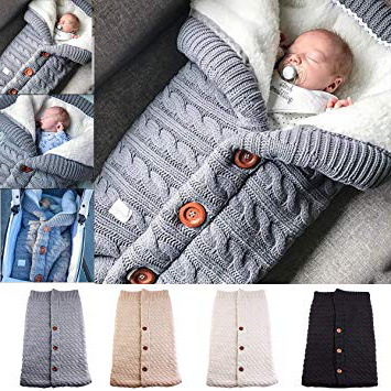 Yinuoday - Manta para bebé recién nacido con terciopelo para cochecito de bebé, manta de forro polar suave y cálida para niños y niñas gris gris Talla:25.6 * 15.7 inch