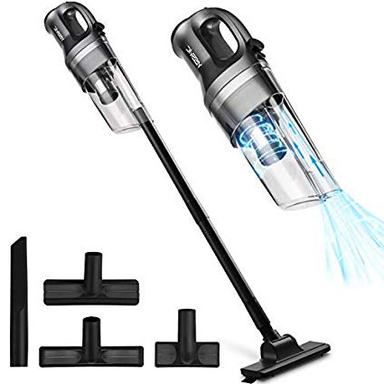 Yissvic Aspiradora de Mano Sin Cable Aspirador Ciclónica de Mano Inalámbrica 4.5kpa 4000mA 7.4V Seco y Húmedo Con un Filtro Lavable 2 Tubos de Extensión 4 Cepillos