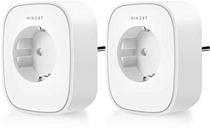 Enchufe Inteligente Wifi, Teckin Inalámbrico Smart Mini Monitor de Energía del Zócalo del Interruptor Compatible con Alexa Echo Google Asistente, no se requiere Hub, con Control Remoto (2 PACK)