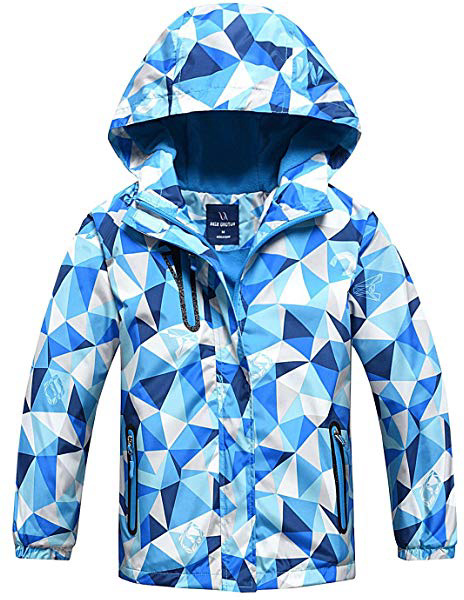 HuTuHu - Niños Chaqueta Impermeable de Invierno con Capucha Cálido para Senderismo Esquí Abrigo Grueso Cortaviento Niñas Cómodo con Estampado Acolcahdo - 3-11 Años