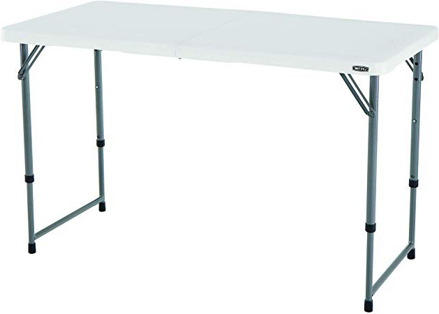 Lifetime - Mesa Plegable Multifuncional con Altura Ajustable, 122x61x 60/74/90 cm, Blanco, LFT 122 Folding