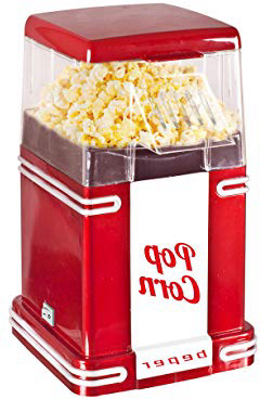 Beper 90.590 POP CORN Retro Máquina para hacer palomitas, 630 W, Blanco y rojo
