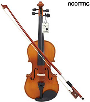 ammoon Tamaño Completo 1/4 Violín Violín Acústico Natural De Madera Maciza de Abeto Frente Junta de Llama Chapa de Arce Intérprete para Principiantes Estudiante con el Caso Colofonia Paño de Limpieza