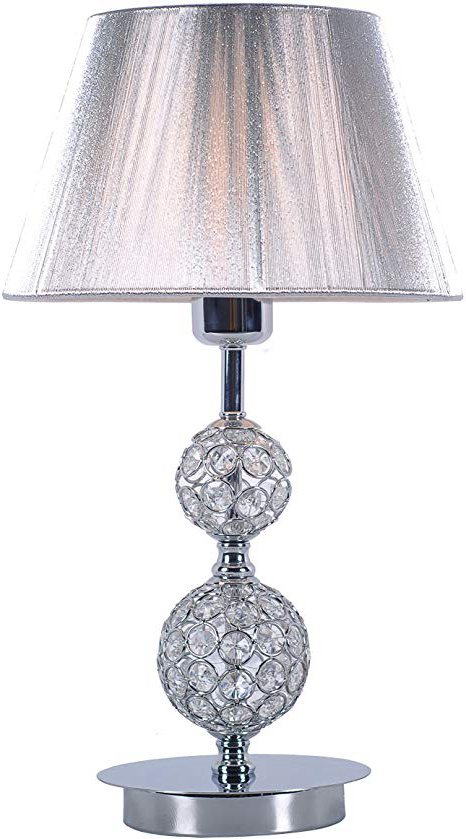 
                
                    
                    
                

                
                    
                    
                        Lampara sobremesa habitación | Cromo, cristal y pantalla hilo Plata | Ideal para habitación o salón | Admite LED | Elegante, moderna, clásica, diseño | Excelente calidad
                    
                

                
                    
                    
                
            