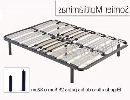 HOGAR 24 Somier Multiláminas con Reguladores Lumbares + Juego De 5 Patas De 32cm, 135x190cm