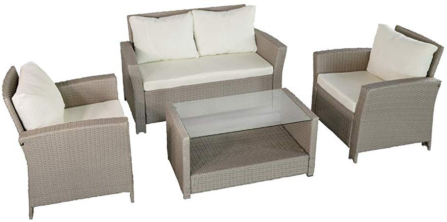 Aktive 61012 Set muebles jardín en ratán