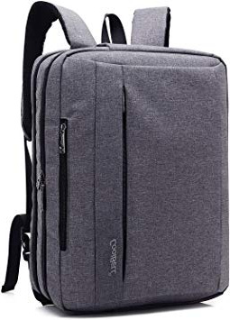 Coolbell Maletín Ordenadores portátiles de 17,3 Pulgadas (43,9 cm) Convertible en Mochila de Hombro en Tejido Oxford. Maletín Multi Funcional para Ordenador portátil/Macbook/Tableta (Gris)