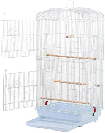 Yaheetech Jaula para Pájaros Jaula de Aves Canarios 2 Calor Blanco