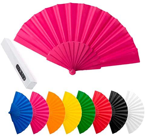 Lote de 50 Abanicos de Plástico y Tela de Colores Variados. Abanicos para bodas, bautizos y comuniones.