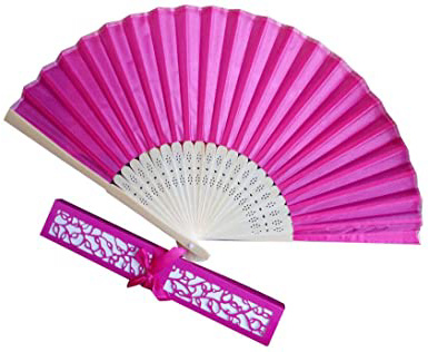 Ventilador Plegable Seda abanicos Boda para Invitados Personalizado Abanico Novia Boda Fans de Seda Impresionantes con Caja de Regalo Favores de Boda Fiesta en la Playa