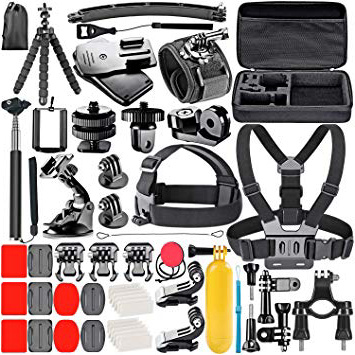 Neewer 53 en 1 Accesorios Kit Compatible con GoPro Hero 8/Hero 7 Black/Hero 6/Hero 5 Black/Hero(2018) Apeman DJI OSMO Action SJ6000 DBPOWER AKASO VicTsing Rollei Lightdow Campark