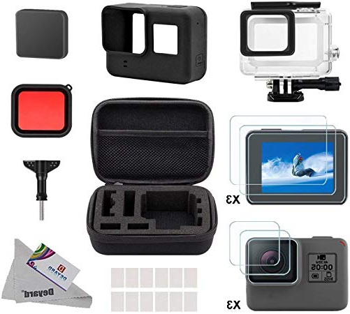 Deyard Kit de Accesorios para GoPro Hero 7(Sólo negro) Hero (2018), GoPro Hero 6 y Hero 5 Action Camera, 25 artículos en 1, con Carcasa pequeña a Prueba de Golpes