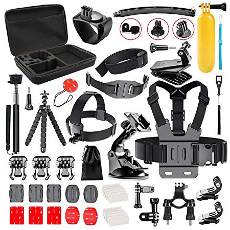 Followsun 52-in-1 Accesorios para Gopro, Accesorios para Cámara de Acción GoPro Hero (2019)/Hero 8 7 6 5 4 Session 3+ 3 2 1 DJI OSMO Pocket AKASO Campark APEMAN Crosstour Sjcam Yi Victure