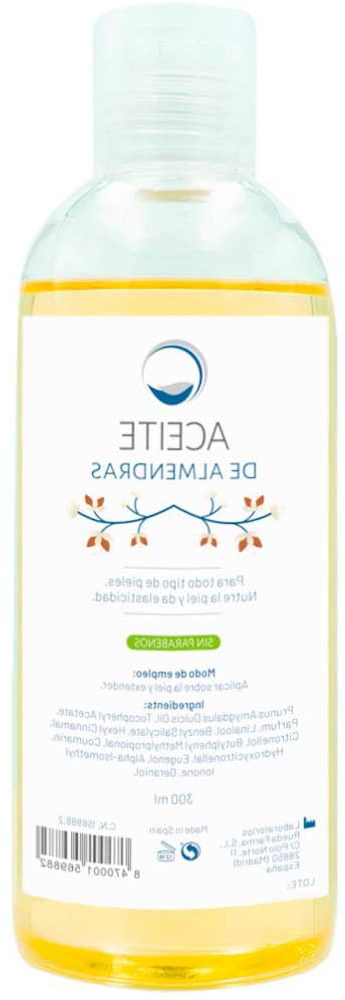 Aceite de Almendras Dulces Puro 100% natural - Hidratante Antiestrías Regenerante Antioxidante - Suavizante para Ezcemas y Piel Seca - Ideal Mascarilla Capilar - Cara Cuerpo y Cabello - 300 ml