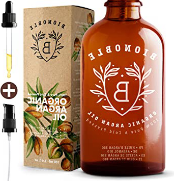 BIONOBLE ACEITE DE ARGÁN PURO 100% Orgánico y Prensado en Frío | Bomba y Pipeta de Vidrio | Cara, Cuerpo, Pelo, Cabello y Uñas | Aceite de Masaje | Botella de Vidrio | Argan Oil (100 ml)