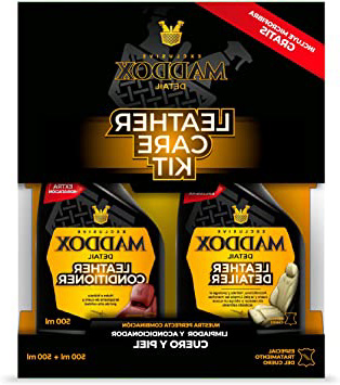 Maddox Detail - Leather Care Kit - Limpiador y acondicionador de cuero y piel. Incluye microfibra gratis.