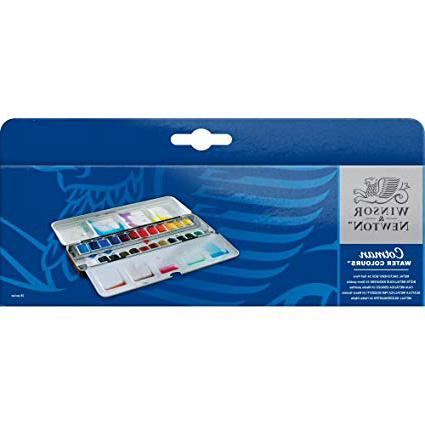 Winsor & Newton - Acuarela Cotman - Caja metálica 24 medio godets