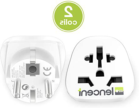 LENCENT 2x Adaptador Enchufe UK/Ingles/Reino