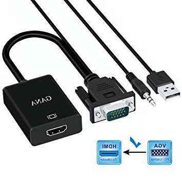 GANA VGA a HDMI Adaptador Conversor Cable con Audio 1080P,PC a TV Conexión de VGA Laptop a HDMI Monitor HDTV Projector