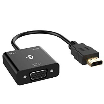 Rankie - Adaptador HDMI a VGA con Puerto de Audio de 3,5 mm, Color Negro
