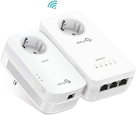 TP-Link TL-WPA8630P 2 PLC - KIT Repetidor de WiFi (WiFi AC1200 Mbps, Extensor, Repetidores de Red, Amplificador de wifi, 3 Puertos, Enchufe, ideal Smart TV, Ps4, Nintendo Switch)