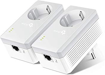 TP-Link TL-PA4010P Kit Powerline con enchufe adicional, AV 600 Mbps en Powerline, 1 puerto ethernet, homeplug AV, sin wifi, solución para dispositivos con cable como PC, decodificador Sky, PS4