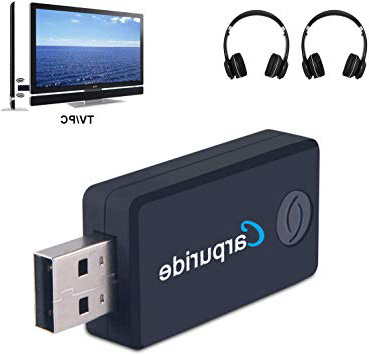 Transmisor Bluetooth para TV, PC (soporta 3.5mm, RCA, USB audio de PC) Conexión Dual Adaptador Inalámbrico de Audio para Auriculares, Baja Latencia, Alta Fidelidad Estéreo, Plug and Play