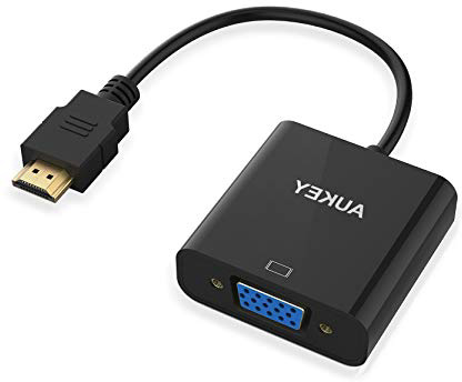 AUKEY Adaptador HDMI a VGA 1080P Convertidor de Vídeo para PC, TV, Ordenadores Portátiles y Otros Dispositivos HDMI - Negro