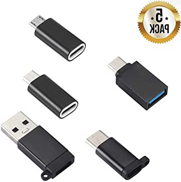 Juego de 5 adaptadores USB-C a USB 3.0,FDG USB-C (macho) a USB A (hembra),Micro USB y USB 3.0 compatible con función OTG,para teléfonos móviles,portátiles,ordenadores de escritorio,consolas de juegos