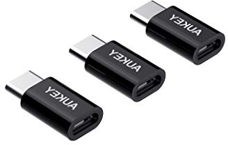 AUKEY Adaptador USB C a Micro USB (3 Pack) con OTG USB Type C Conector para Samsung Galaxy S8 / S8+, OnePlus 2/3, HUAWEI P9, MacBook Pro 2017/2016 y Otros Dispositivos con USB C