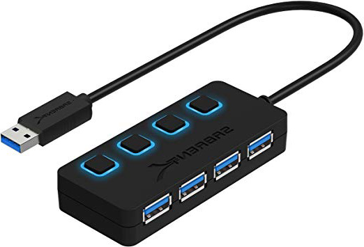 Sabrent Concentrador USB 3.0 con 4 Puertos con interruptores de alimentación Individuales y Leds (HB-UM43)
