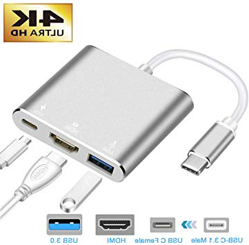 neefeaer Adaptador USB C a HDMI, Hub Tipo C USB 3.1 a HDMI 4K / USB 3.0 / USB C con Puerto de Carga rápida Convertidor Compatible con MacBook Air 2018 Galaxy Note8 / S8 + / S9