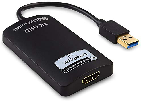 Cable Matters Adaptador USB a HDMI (Adaptador USB 3.0 a HDMI, Adaptador USB 3 a HDMI) Compatible con resolución 4K para Windows