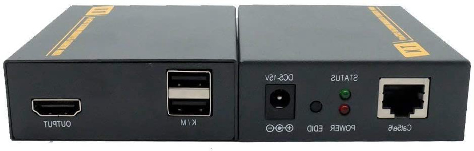 MY-207KVM- Extende/Extensor HDMI USB/KVM Over Single CAT5E/6/7 Ethernet Cable 200FT (60M) with 2 USB KVM (Control Remotely by Keyboard and Mouse) Full HD 1080P and No Loss, 3D HDCP 1.2 HDMI EDID