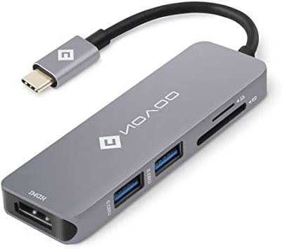 NOVOO Hub USB C con 2xUSB 3.0, HDMI, Lector de Tarjeta SD/TF USB Type C Tipo C Hub para Macbook A1534, Google ChromeBook Pixel C1501W y Otros Ordenadores y Tabletas de Tipo C