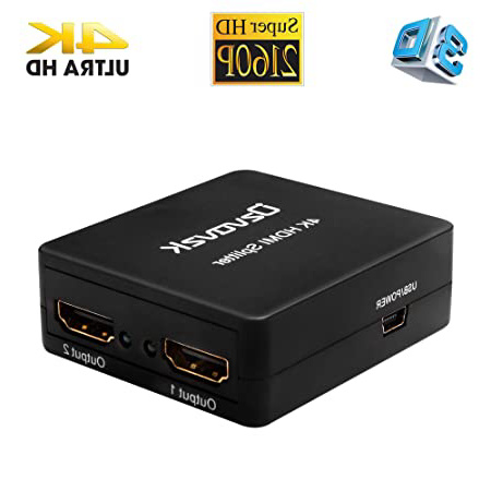 Ozvavzk HDMI Splitter,4k HDMI 1x2 Adaptadores 1 Entrada 2 Salida Duplicador Full HD 2160p 3D HDMI Amplificador Soporte HDMI 1.4 Versión HDCP.