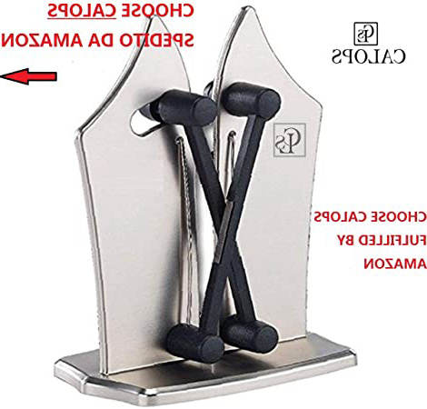 Knife Sharpener, Afilador de Cuchillos, Acero de Tungsteno, para Afilar Navajas y Cuchillos Rectos de Embotados Muy Afilados, Seguro Para La Familia, Regalo Perfecto (Silver)