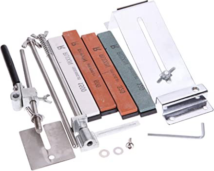 KKmoon Afilador De Cuchillos Profesional, Amoladora Angular de Acero Inoxidable,con 4 Piedra para Afilar