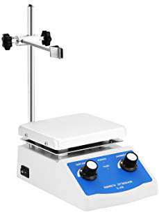 mophorn Agitador magnético Calefacción Platos 12 x 12 cm Agitadores magnético para mezclada con hzeitigen mezclar Remover y calentar Magnetic Stirrer Aluminum panel Magnetic Stirrer Hot Plate
