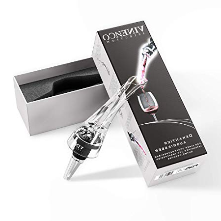 Vinenco Aireador de Vino Tapón decantador/Premium Vertedor rapido sin Goteo para aireación vítrea al Verter | Vaporizador de Vino Tinto | Máquina de decantación de Botella | Caja Regalo