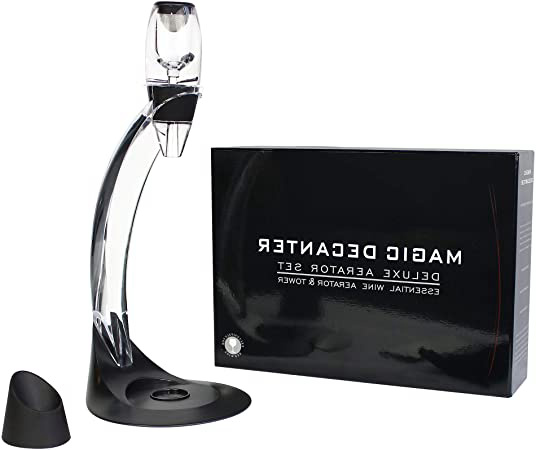 Todeco - Decantador de Vino Aireador, Decantador de Vino Tinto - Caja: Caja de regalo - Material: Silicona - Clásico, con soporte