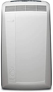 De'Longhi Pac N90 Eco Silent Aire Acondicionado portátil, Capacidad refrigeración 9800 BTU, Ventilador y función deshumidificación, Control Remoto, fácil Transporte, Blanco