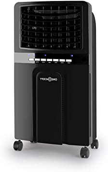 oneConcept Baltic Black 2020 Edition - Enfriador de aire, Bajo consumo, Funcion refrigerador, Purificador aire, Humidificador, Caudal 400m³/h, 65W, 3 potencias, Negro