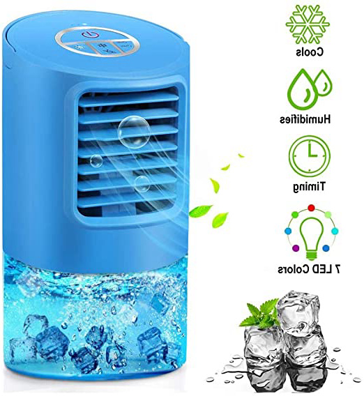 EEIEER Aire Acondicionado Portátil Enfriador Aire, 4 IN 1 Móvil Mini Turbo-Ventilador Humidificador Purificador de Aire Personal Enfriador Climatizador Portátil Air Cooler para el hogar, Cocina