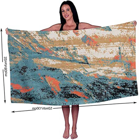 Yocmre Toalla de baño Toalla de Playa/Piscina/baño de Microfibra Impresa en Azul para Unisex 130 * 80 cm (52x32 Pulgadas) Súper Suave, Altamente Absorbente