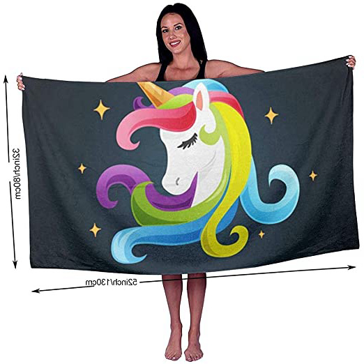 Yocmre Toalla de baño Toalla de Playa/Piscina/baño de Microfibra Impresa en Color Lindo para Unisex 130 * 80 cm (52x32 Pulgadas) Súper Suave, Altamente Absorbente