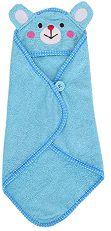 GAONAH Albornoz para Perros, Perro Mascota De Dibujos Animados Absorbente con Capucha Toalla De Baño Bata De Microfibra Pijamas Perrito Albornoces Estera Caliente,Blue-M